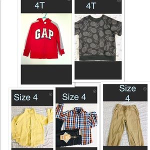 Size 4T and size 4 shirts and pants
